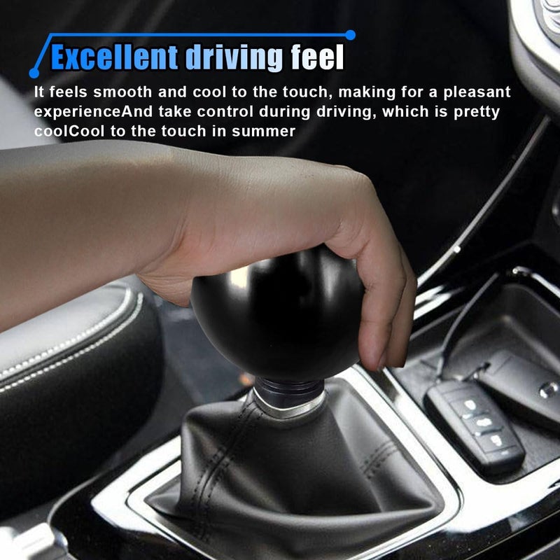BDZMC Car Round Ball Gear Shift Knob, Aluminum Alloy Gear Shift Stick Head for Most Manual Vehicles with 3 Adapters M8, M10, M12 (Black) - Image 5